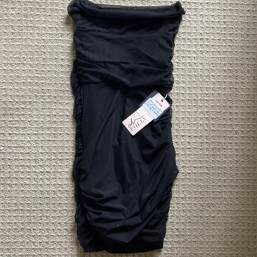 Black strapless corset dress